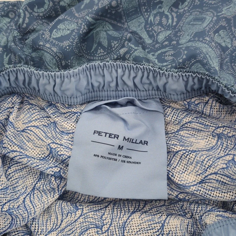 Peter Millar Crown Mezcal Mayhem Swim Trunks Shorts Blue Men's Size Medium M 7